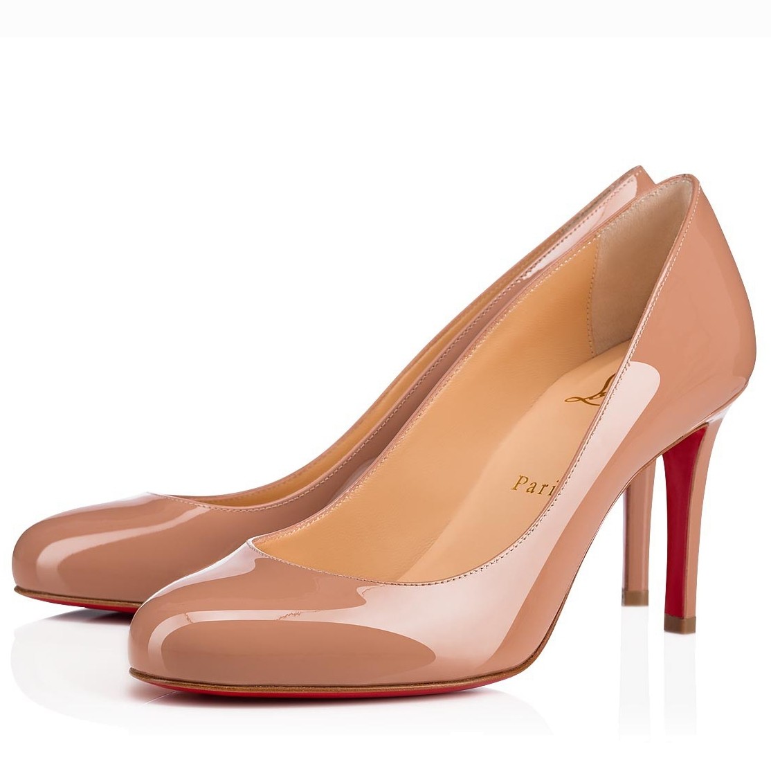 Replica Christian Louboutin Nude Patent Fifille Pumps 85mm