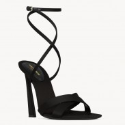 Saint Laurent Corinne Sandals 110mm in Black Satin