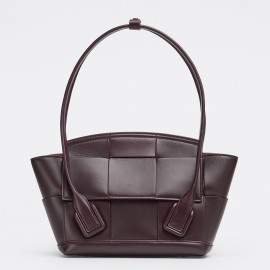 Bottega Veneta Arco Small Bag In Grape Intrecciato Calfskin