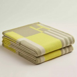 Hermes Ithaque Blanket in Tilleul Wool and Cashmere