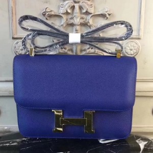 Replica Hermes Constance 23 Bag Handmade in ck73 Blue Saphir Box
