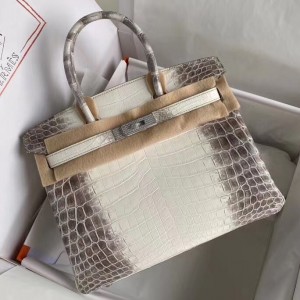 Replica Hermes Kelly Retourne 25 Handmade Bag In Himalaya Crocodile  Niloticus Skin