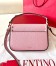Valentino Rockstud Pouch Bag in Pink Grained Leather