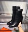 Hermes Noir Joueuse Ankle Boots