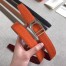 Hermes Etrier Buckle Belt & Orange Clemence 32 MM Strap